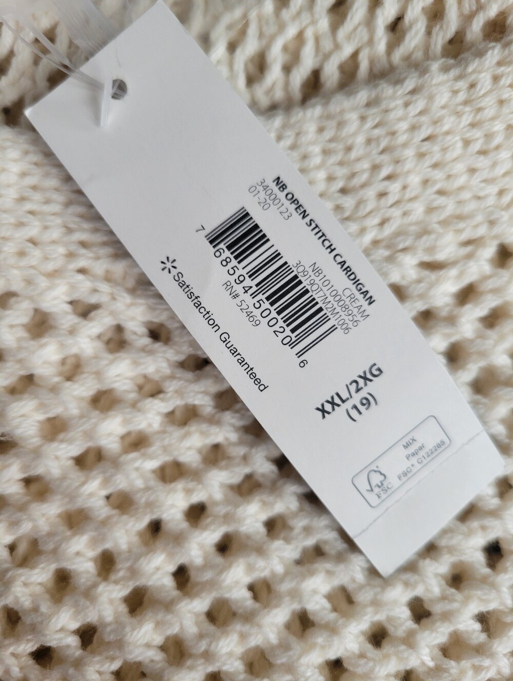 NWT- No Boundaries Open Knit Cropped Cardigan Sweater. Size XXl (19)  Juniors - Picture 8 of 9